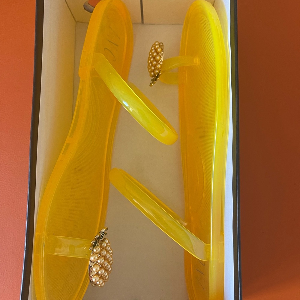 INC International Concepts Yellow Sandals with Pineapple Detail